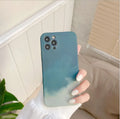 Soft silicone iPhone case with oil painting gradient geometry abstract design in blue colour