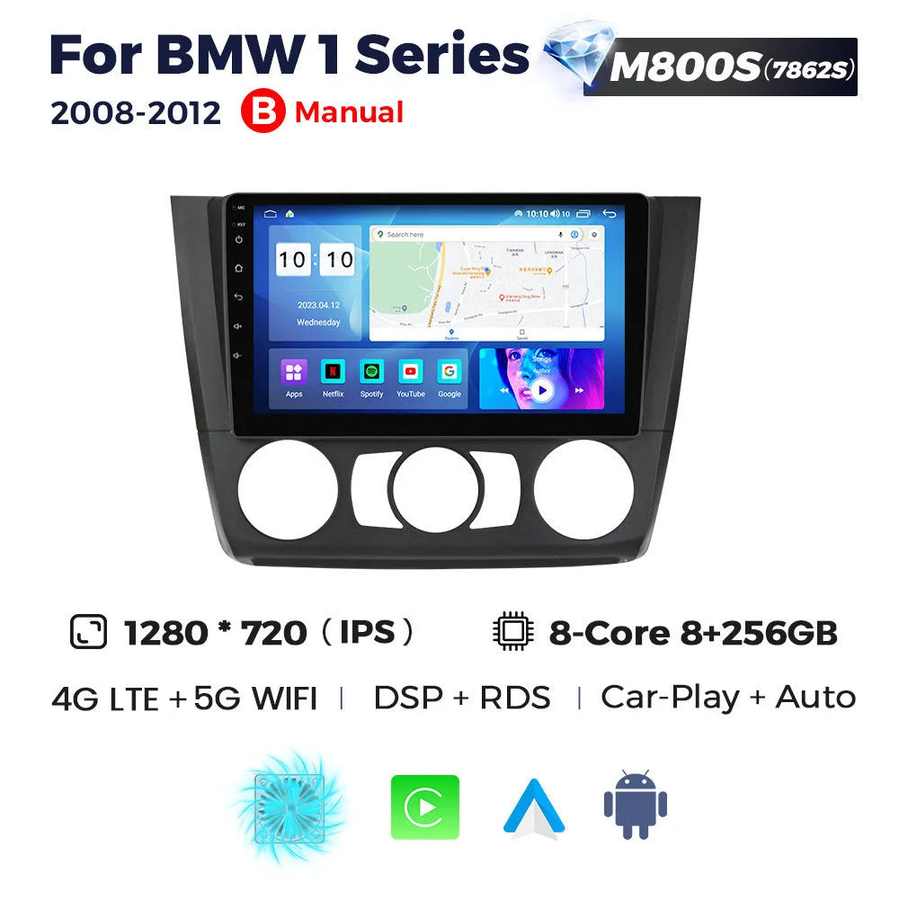 BMW E87 Android 9-inch central control navigation radio screen with touchscreen display