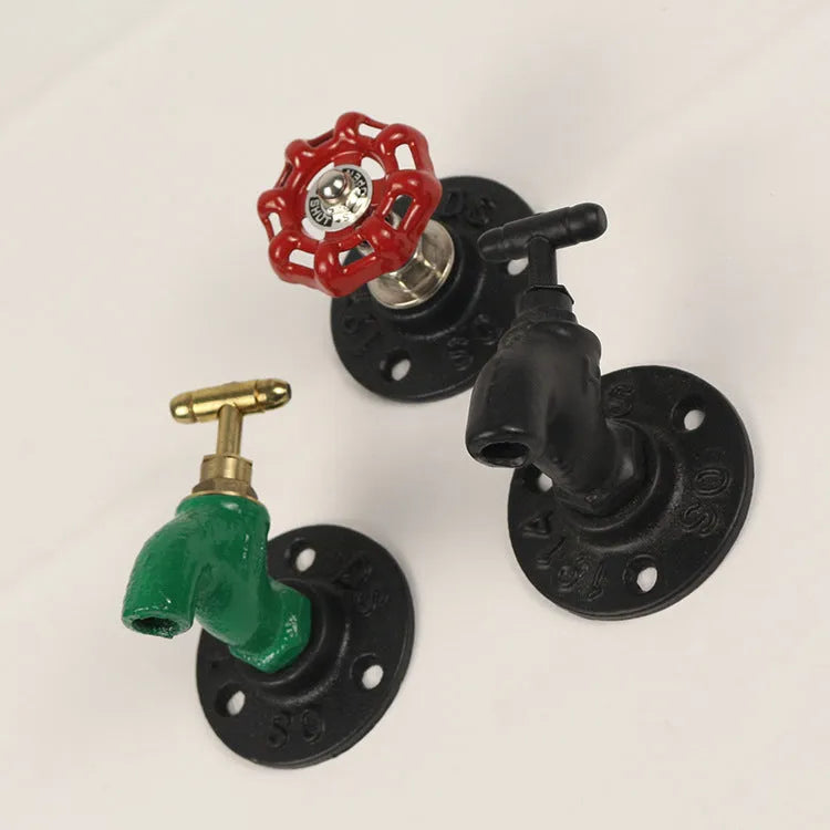 Modern industrial style metal towel hook with water pipe design for wall mounting