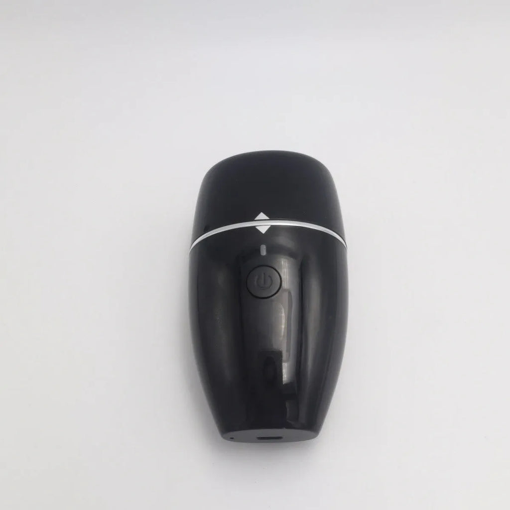 Black electric silicone lip plumper with 3-speed adjustment buttons and USB charging port