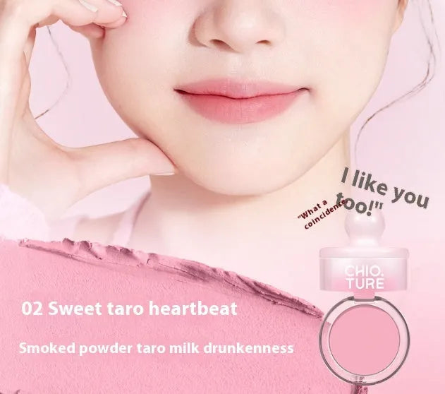 Blush powder compact in nude shimmer shades: Oxygenated White Peach, Sweet Potato Heartbeat, Sugar Heart Melon, Good Peanut