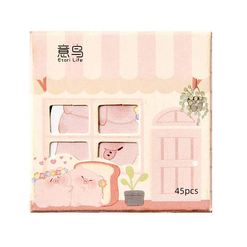 Penguin Little Naive cute style paper stickers in assorted widths from 20mm to 50mm.