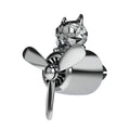 Car air vent aromatherapy diffuser with electroplated pit bull design in black and silver finishes