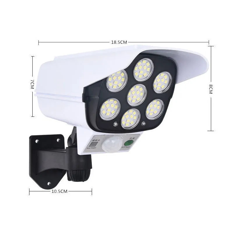 Solar-powered outdoor LED induction lamp with waterproof construction for courtyard and road lighting