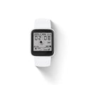 Smart space dial heart rate blood pressure bracelet with metal body and silicone strap on wrist