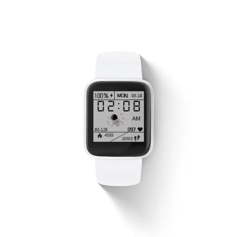 Smart space dial heart rate blood pressure bracelet with metal body and silicone strap on wrist
