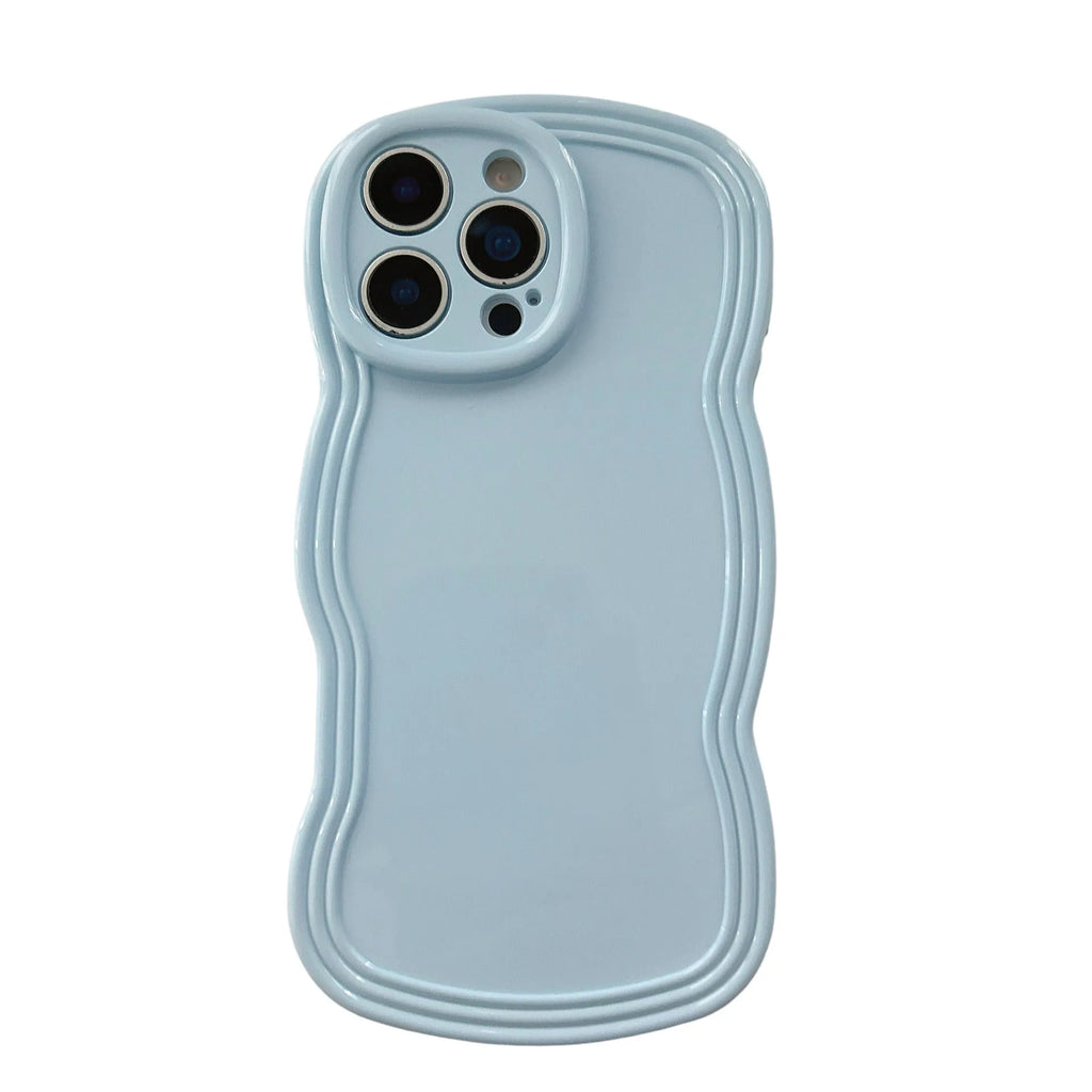 Cream candy colour wave pattern TPU phone case for iPhone models with anti-fall protection