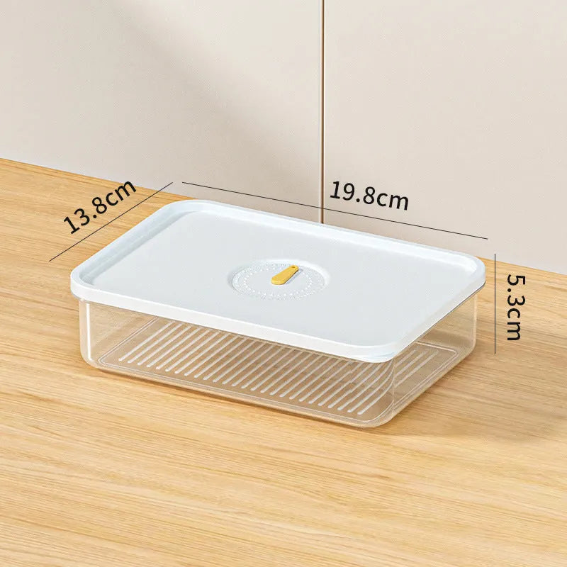 Food grade plastic refrigerator storage box in 370ML, 780ML, 950ML, and 1900ML capacities