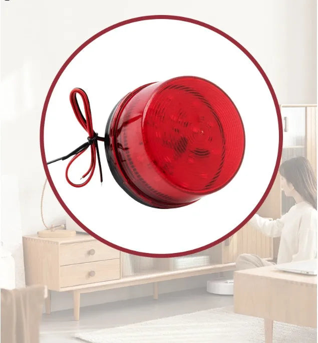 HC-79 24v red warning and alarm light with mounting base, 73mm diameter