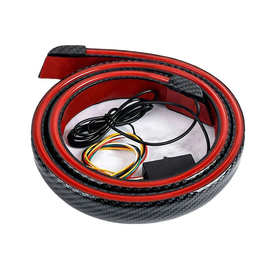 Automobile streamer tail LED turn signal showing extended wing in 1.2m or 1.3m length options.