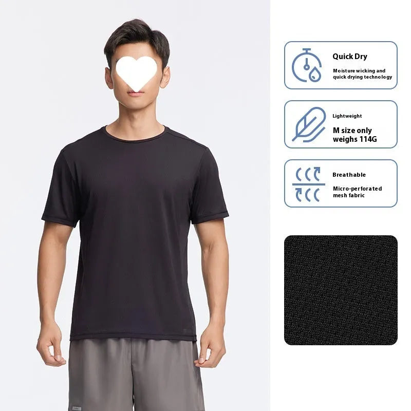Men's quick-dry polyester sports T-shirt for running and fitness activities available in multiple colours