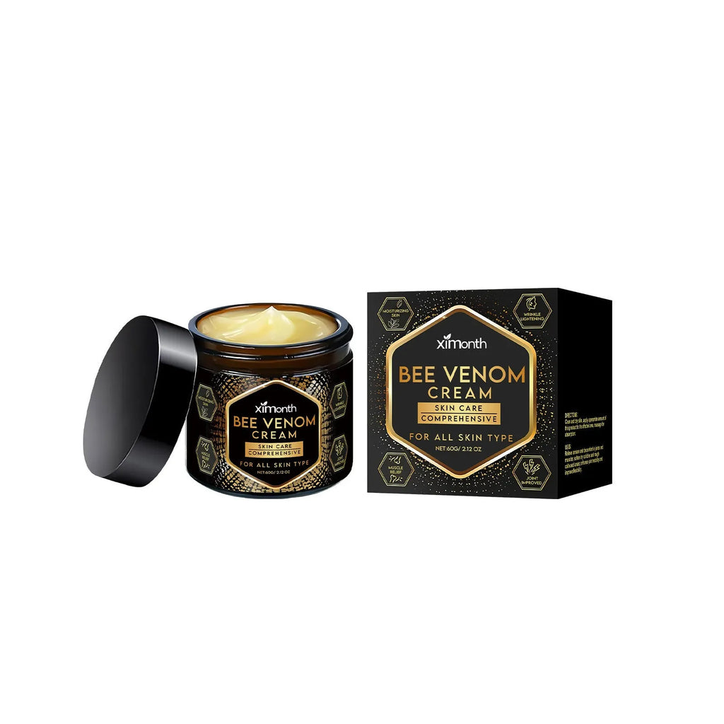 60g jar of home moisturising skincare cream with mint leaf, bee venom, tea tree oil, and cypress leaf extract