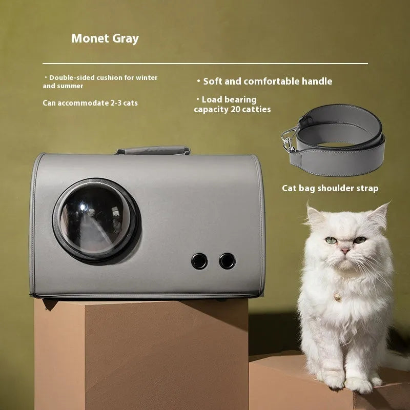 Portable synthetic pet carrier bag for cats and small dogs showing 50cm length