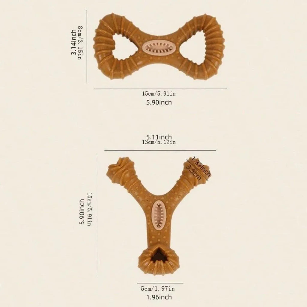 Dog chew bone toy in 8 shape and Y shape designs for teeth cleaning and play