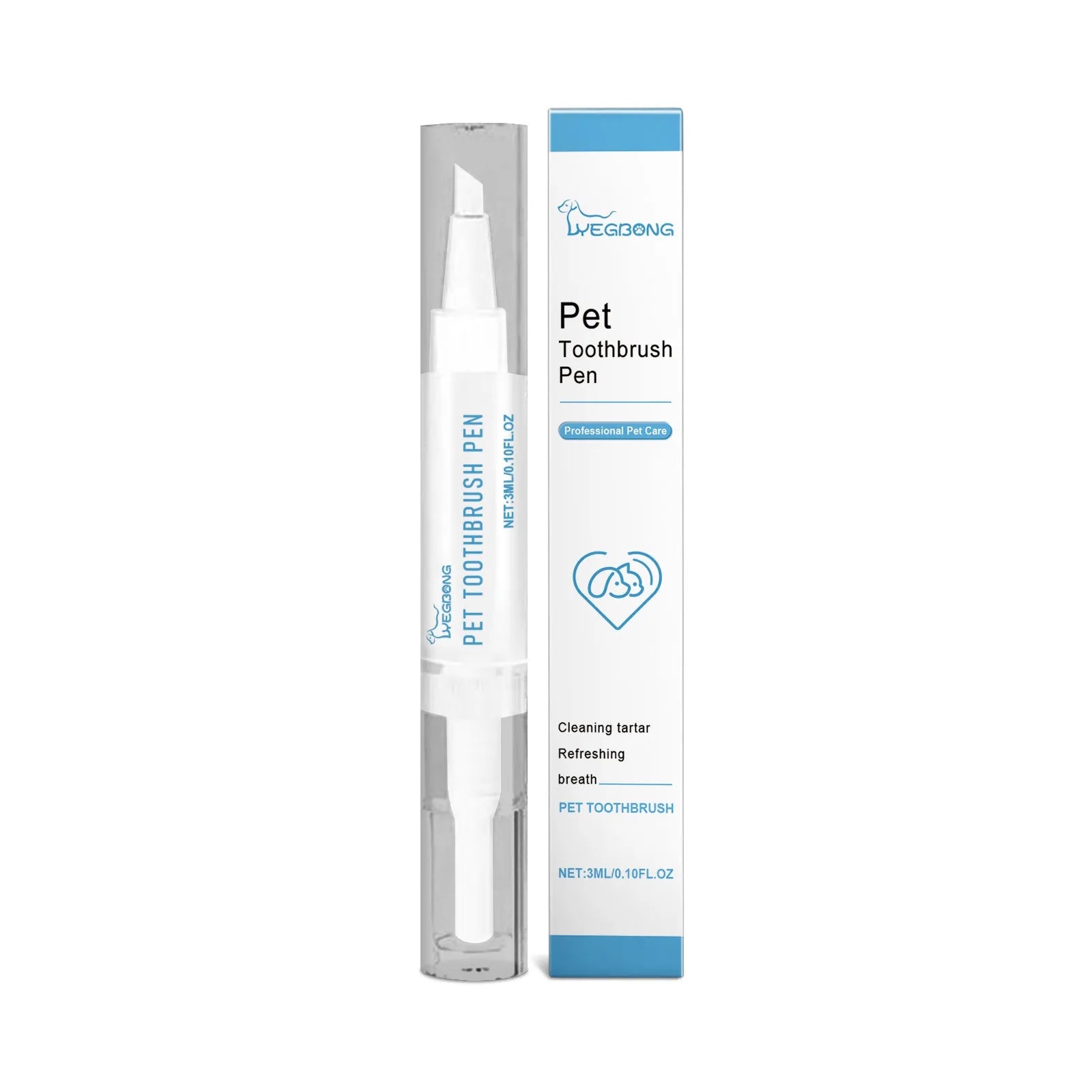 A single pet teeth cleaning and care brush with a 3ml liquid capacity, shown with scale indicating its 12.5cm length.