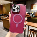 Frosted magnetic suction hard phone case for Apple iPhone 16 in multiple colour options