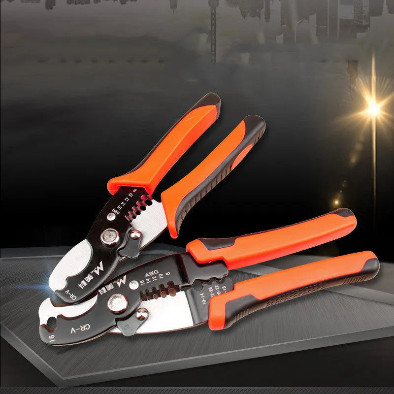 Multifunctional electrician manual peeling pliers with 0.6-3.2mm stripping capacity in 165mm size