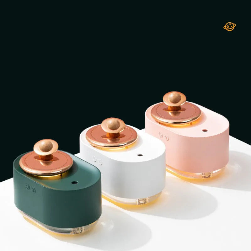 Rotating planet design USB portable humidifier with night light function
