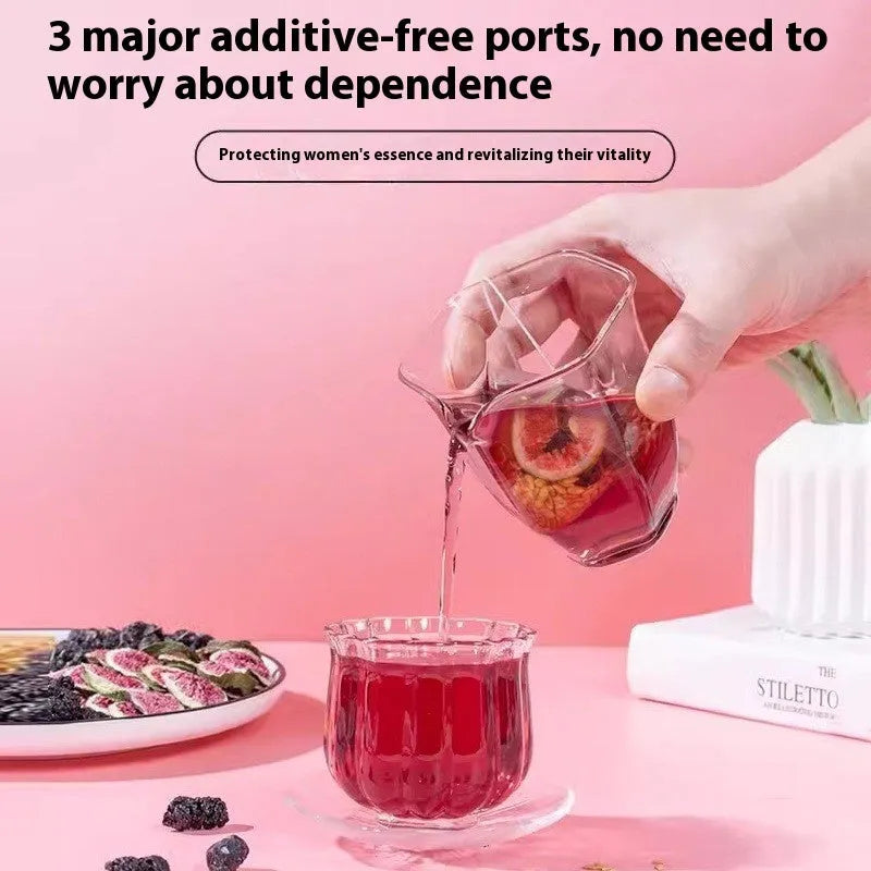 Flaxseed fig mulberry tea bags in packaging with a free cup included