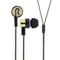 Classic nylon braided in-ear headset with 3.5mm plug in blue and gold colours