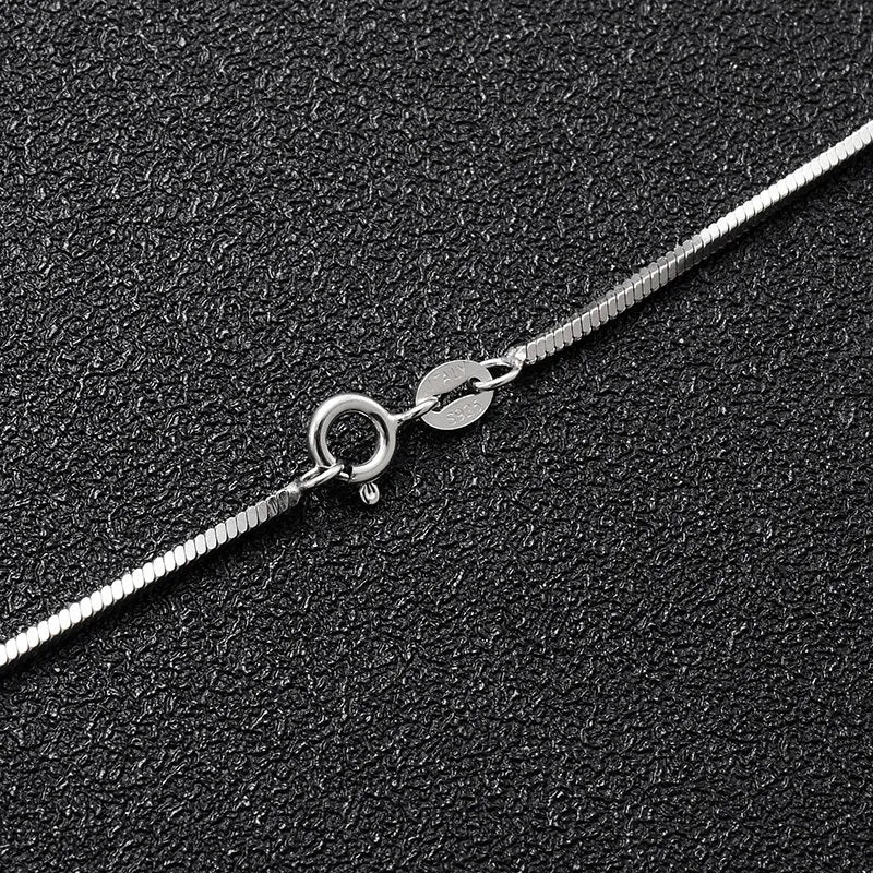 S925 sterling silver plated platinum necklace with fine snake bone chain, unisex 1.5mm width, silver colour
