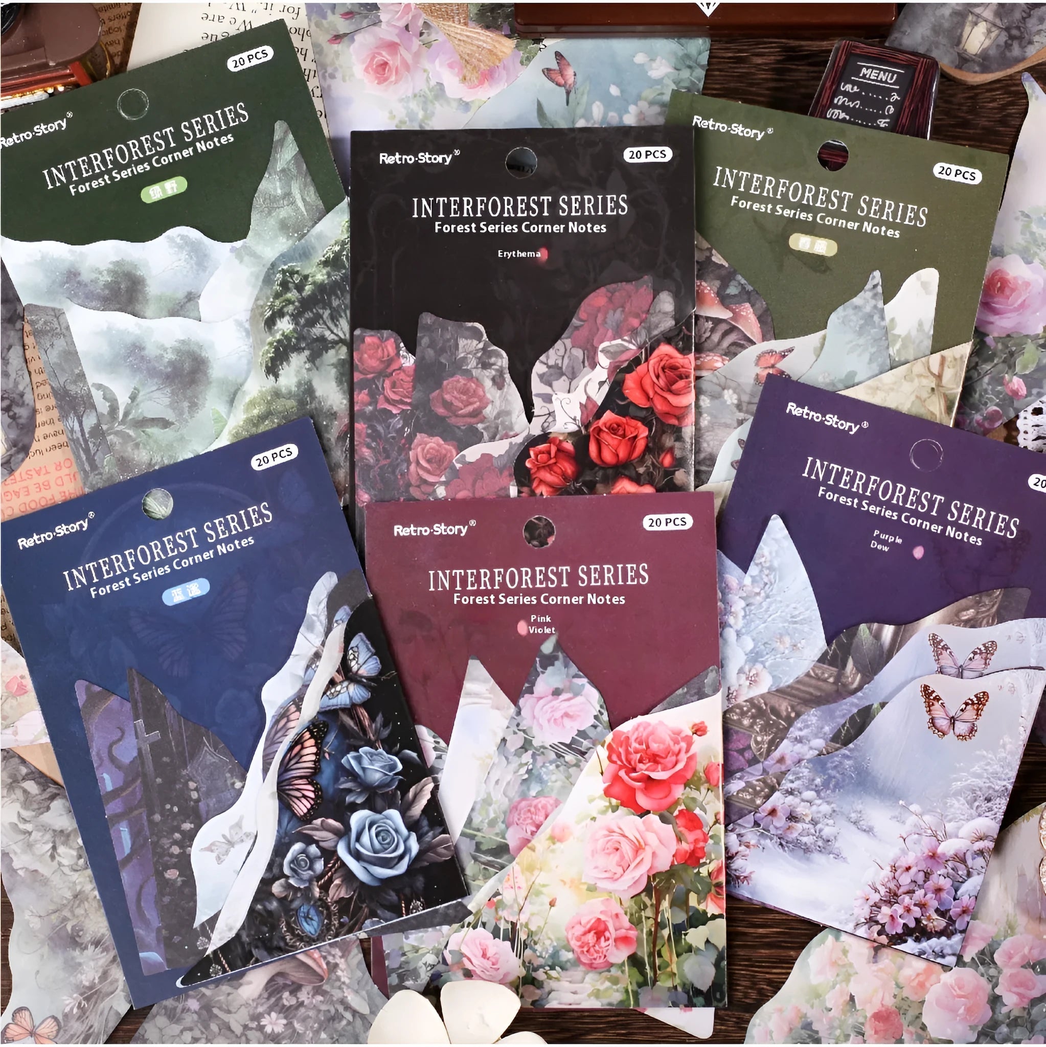 Pack of DIY hand account note bookmarks in various colours including blue, pink, green and purple