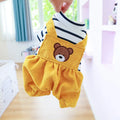 Teddy fleece-lined four-legged dog overall in bread bear colour for small to large dogs