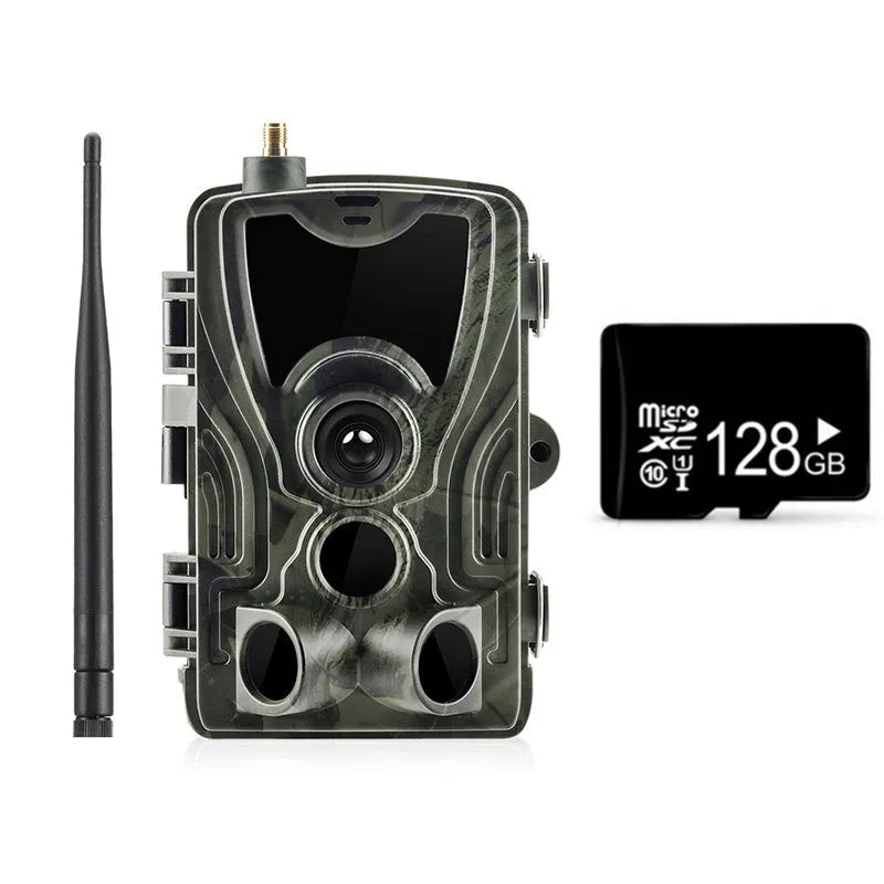 Outdoor waterproof surveillance camera with camouflage finish and wide-angle lens