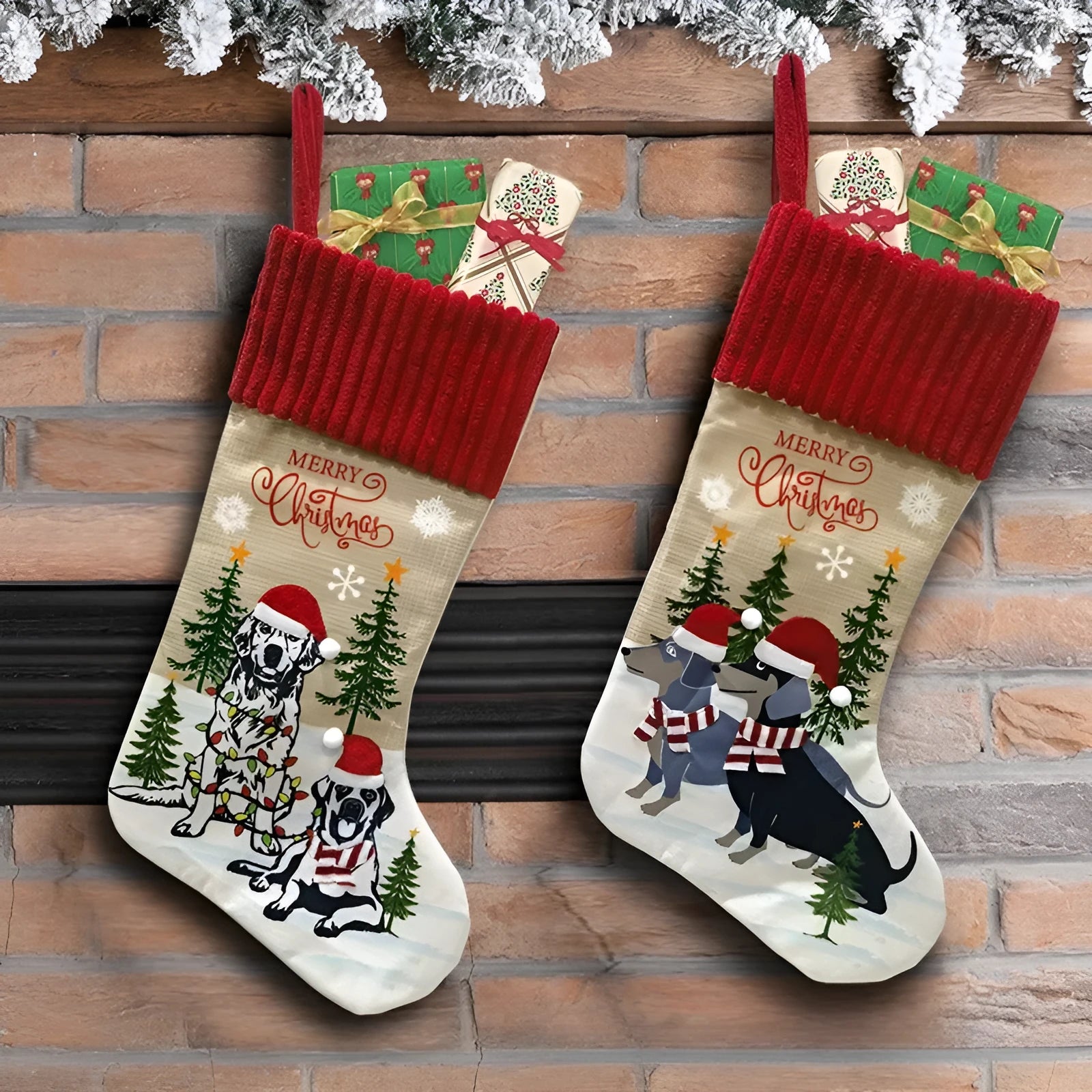 46cm cloth Christmas pendant with pet sock patterns in pastoral or American style