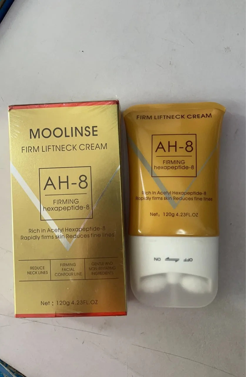 Medium sample size neck moisturising cream for dry skin types in cosmetic packaging