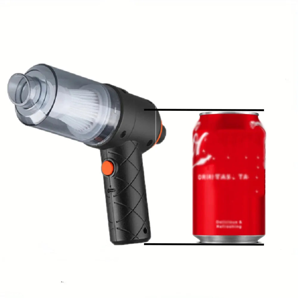 Mini car vacuum cleaner wireless strong suction black handheld for car interior cleaning