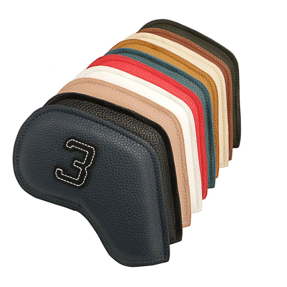 10-piece set of digital printed golf club head covers with assorted designs