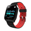 F16 smart watch with ECG monitor on a silicone strap, showing the 43mm IPS display in a black and grey colour option.