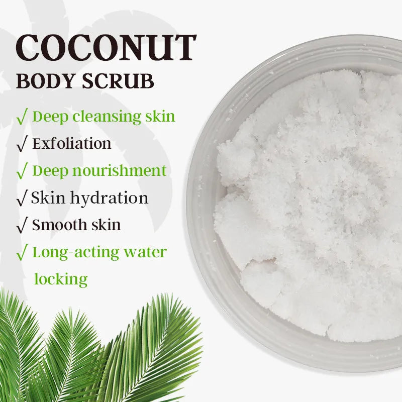 Coconut facial scrub body cream 350g jar for soft hydrated skin general skin type