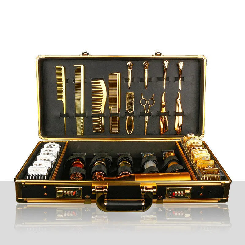 PVC hair tools storage suitcase open showing interior space for styling equipment