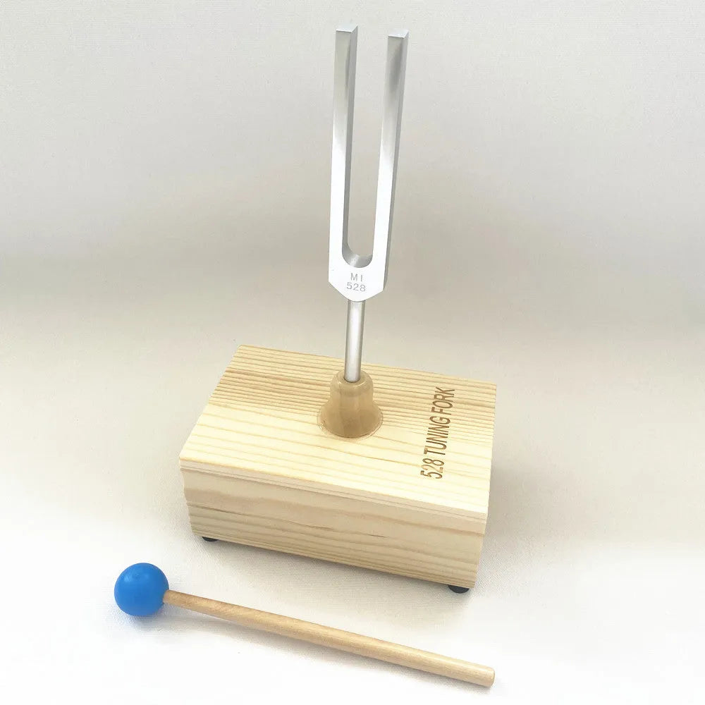 Aluminium tuning fork and speaker kit for 432Hz and 528Hz sound therapy frequencies.