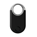 Black and white GPS tracking device showing compact size for pet and child anti-loss monitoring