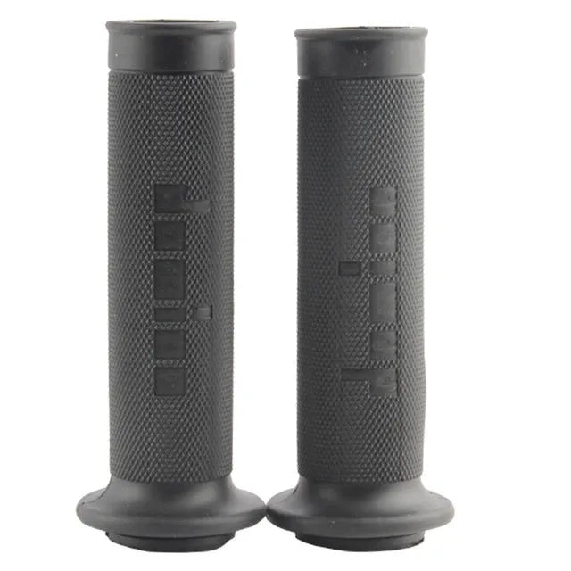 Pair of Domino motorcycle handle gel grips in assorted colours showing 22mm and 24mm size options