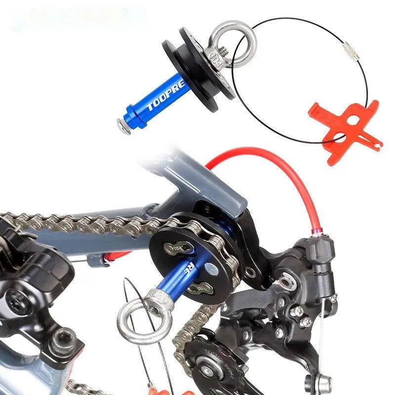 Aluminium alloy bicycle chain holder tool showing three format options
