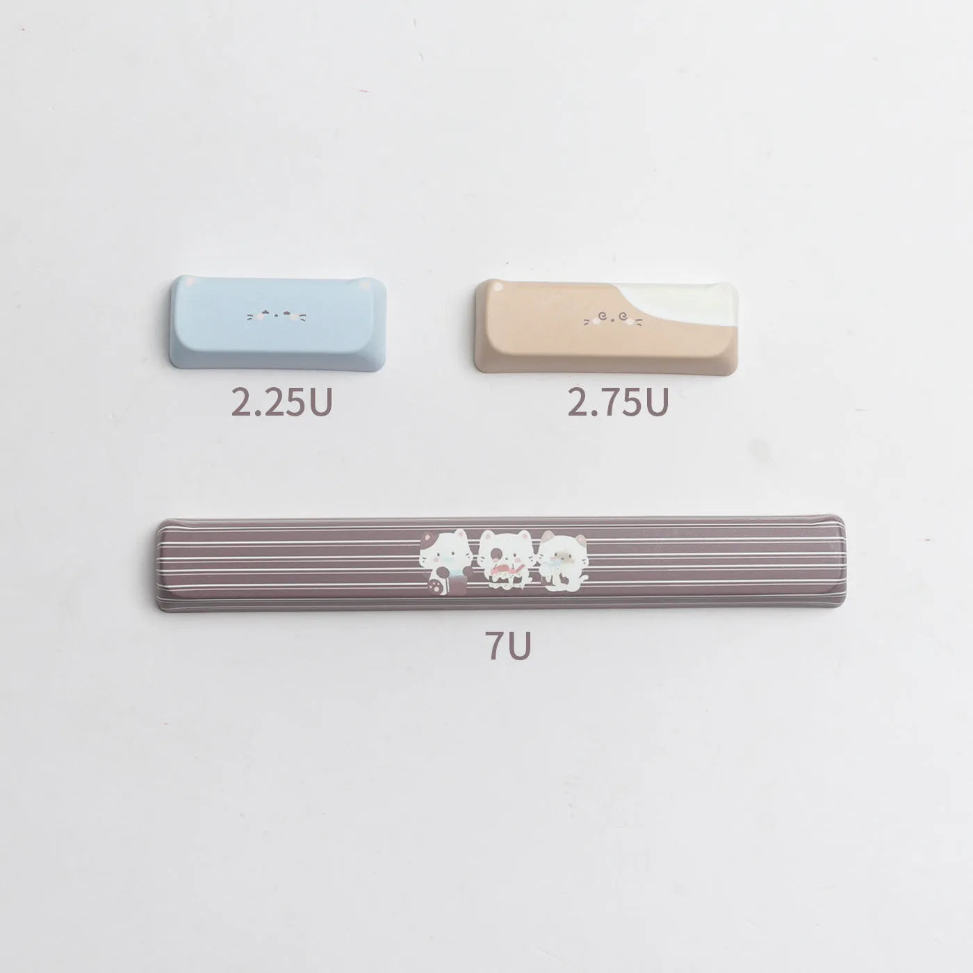 High Sea Salt Cat pastel PBT keycaps with 26 sizes including 7u spacebar supplement