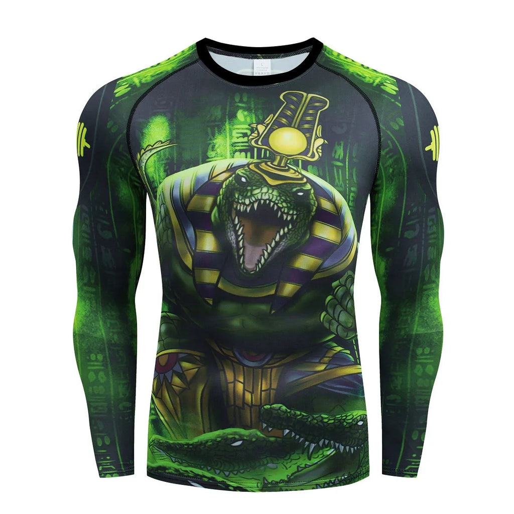 Men's slim-fit printed sports suit with long sleeves, showing top and trousers
