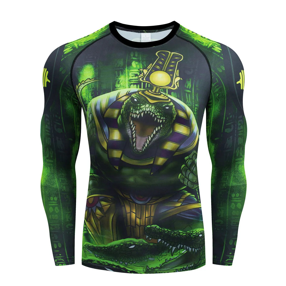 Men's slim-fit printed sports suit with long sleeves, showing top and trousers