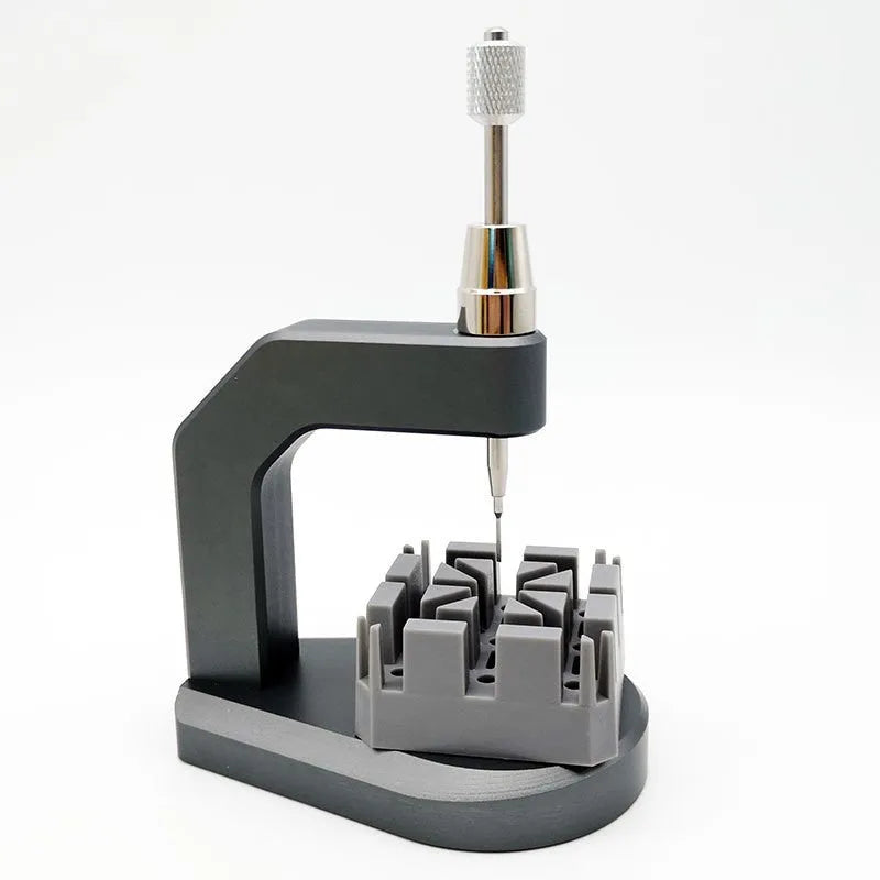 Silver tool steel press strap removal tool for watches, jewellery, glasses and electronics