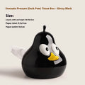 White porcelain ceramic pear-shaped tissue box with animal style design in green or black colour options