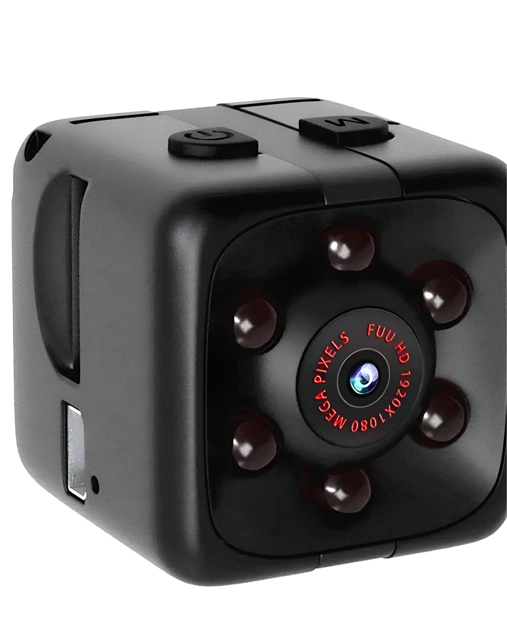 Black mini USB camera with infrared night vision for 1080P video recording