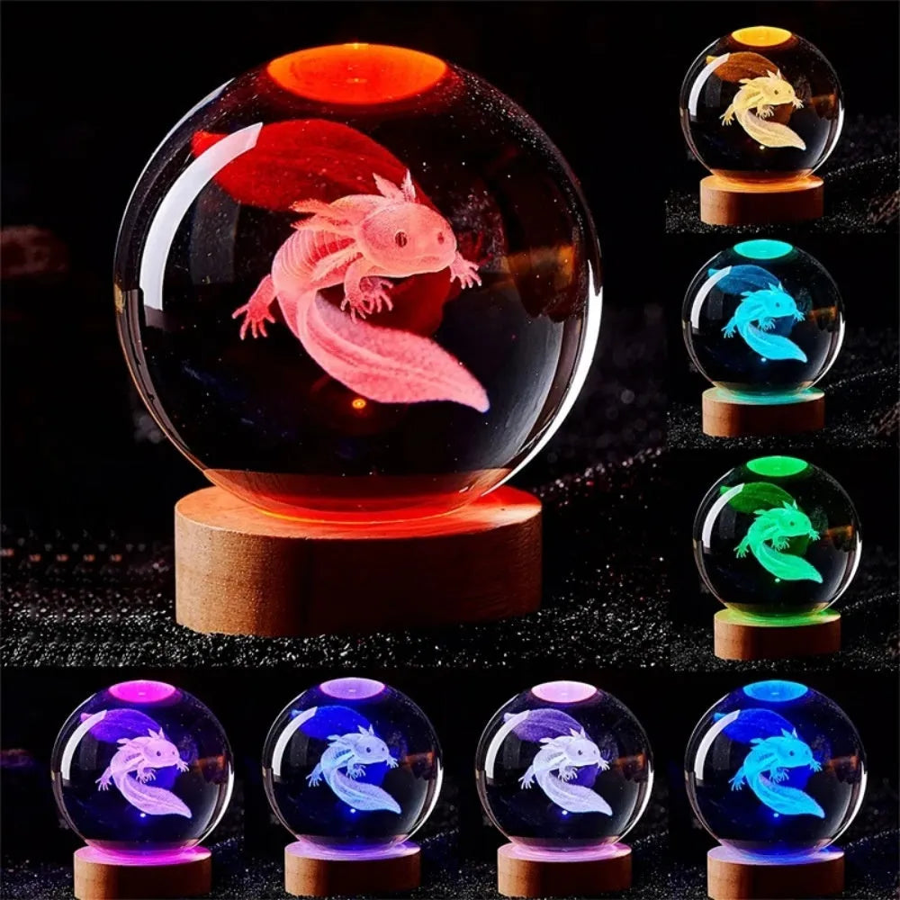 Galaxy Moon Galaxy small night lamp 6cm RGB desktop decoration with salamander style base