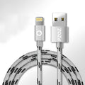 MFI certified Apple Lightning charging cable in grey and silver colour options with 1 metre length