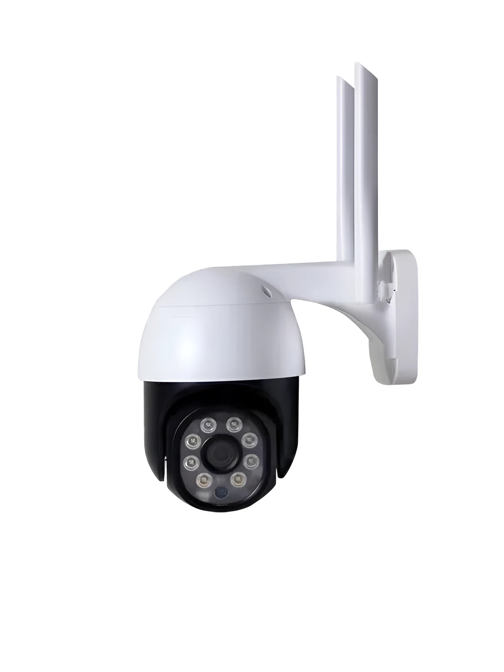 White 2-inch wireless surveillance camera with 5MP resolution and 6mm lens for outdoor monitoring