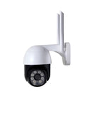 White 2-inch wireless surveillance camera with 5MP resolution and 6mm lens for outdoor monitoring
