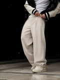 High-waisted pleated casual pants for women, beige, regular fit, full-length polyester trousers
